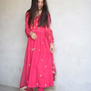 PINK ANARKALI FROCK