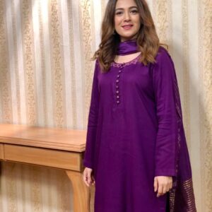 PURPLE LINEN DRESS - Image 2