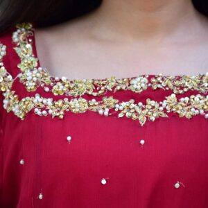 MAROON SLIT CUT DRESS - Image 6