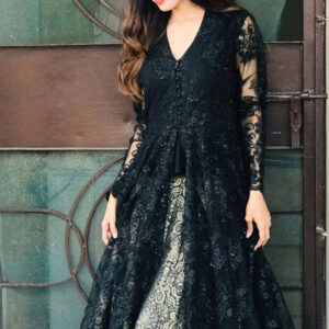 Black embrioded sequinced dress