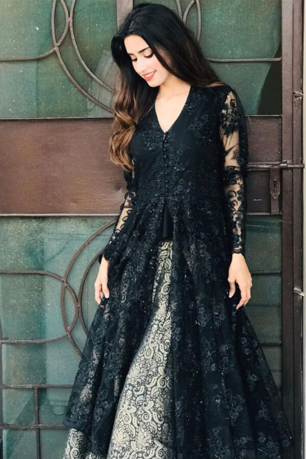 Black embrioded sequinced dress