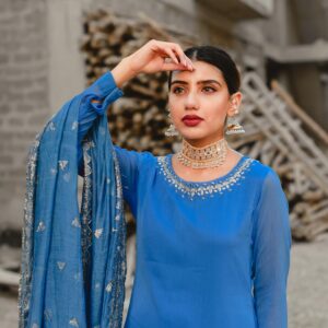 COOL BLUE LONG SHIRT DRESS