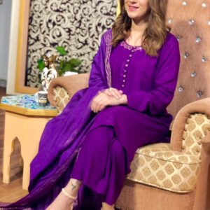 PURPLE LINEN DRESS - Image 3