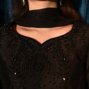 RAW SILK COLLECTION ‘25  BLACK SHALWAR KAMEEZ - Image 5
