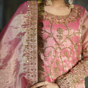 ZEBAISH E ZAMANA (PINK GOLD GHARARA) - Image 5