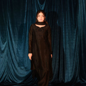 RAW SILK COLLECTION ‘25  BLACK SHALWAR KAMEEZ - Image 3