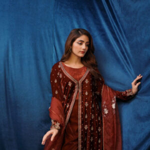 SAFFRON COLLECTION '24 ( VELVET COAT DRESS ) - Image 5
