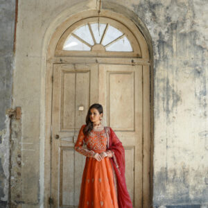 ZEBAISH E ZAMANA ( ORANGE/RED DRESS) - Image 6