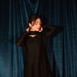 RAW SILK COLLECTION ‘25  BLACK SHALWAR KAMEEZ - Image 7