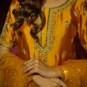 SHEHNAIYAN'24 (MAYON YELLOW ORANGE SHALWAAR) - Image 4