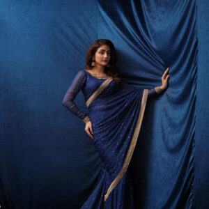 SAFFRON COLLECTION' 24 ( ROYAL BLUE SEQUINCED SAREE )