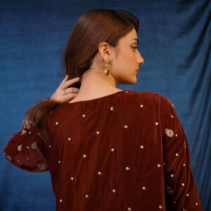 SAFFRON COLLECTION '24 ( VELVET COAT DRESS ) - Image 2