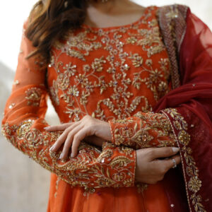 ZEBAISH E ZAMANA ( ORANGE/RED DRESS) - Image 3