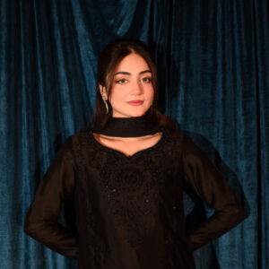 RAW SILK COLLECTION ‘25  BLACK SHALWAR KAMEEZ - Image 2