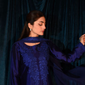 RAW SILK COLLECTION ‘25 ROYAL BLUE SHALWAR KAMEEZ - Image 7