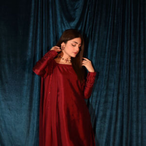 RAW SILK COLLECTION ‘25  BLOOD RED DRESS - Image 3