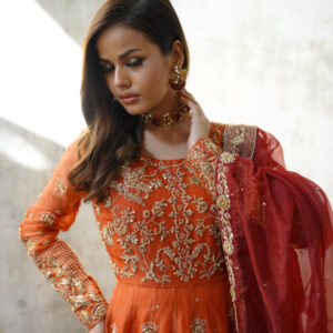 ZEBAISH E ZAMANA ( ORANGE/RED DRESS) - Image 5