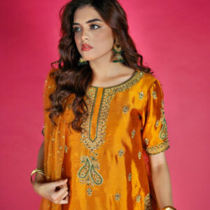 SHEHNAIYAN'24 (MAYON YELLOW ORANGE SHALWAAR) - Image 2