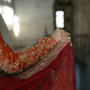ZEBAISH E ZAMANA ( ORANGE/RED DRESS) - Image 4