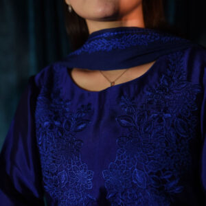 RAW SILK COLLECTION ‘25 ROYAL BLUE SHALWAR KAMEEZ - Image 5