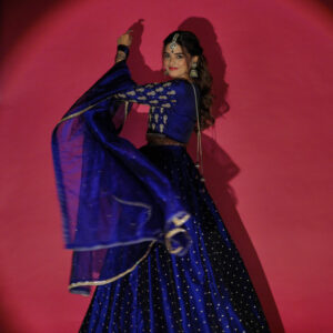 SHEHNAIYAN'24 (MEHANDI ROYAL BLUE LEHANGA ) - Image 4
