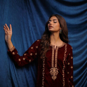 SAFFRON COLLECTION ‘24 MAROON VELVET - Image 3