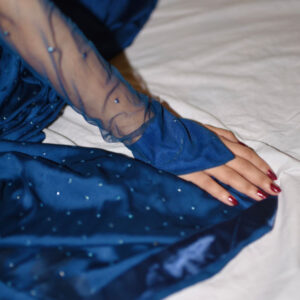 NAVY BLUE SILK SAREE - Image 9