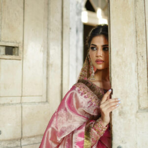 ZEBAISH E ZAMANA (PINK GOLD GHARARA) - Image 3