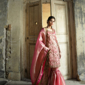 ZEBAISH E ZAMANA (PINK GOLD GHARARA)