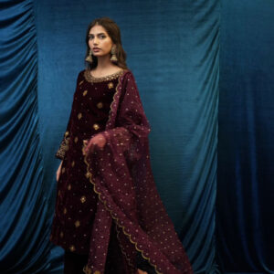 SAFFRON COLLECTION'24 ( BURGUNDY VELVET ) - Image 4