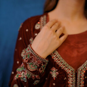 SAFFRON COLLECTION '24 ( VELVET COAT DRESS ) - Image 3