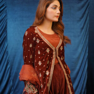 SAFFRON COLLECTION '24 ( VELVET COAT DRESS ) - Image 4