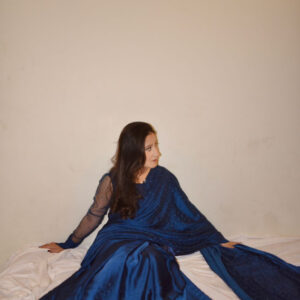 NAVY BLUE SILK SAREE - Image 6