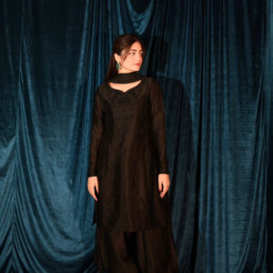 RAW SILK COLLECTION ‘25  BLACK SHALWAR KAMEEZ