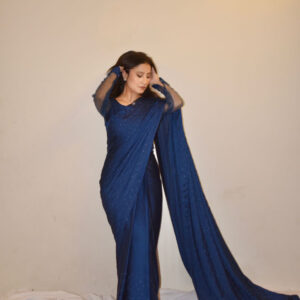 NAVY BLUE SILK SAREE
