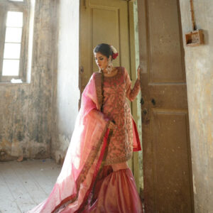 ZEBAISH E ZAMANA (PINK GOLD GHARARA) - Image 2