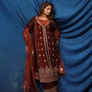 SAFFRON COLLECTION '24 ( VELVET COAT DRESS )