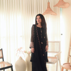 FLOWER GIRL ( BLACK EMB DRESS )