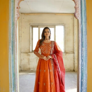 ZEBAISH E ZAMANA ( ORANGE/RED DRESS)