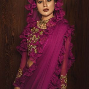 Jaamun frill saree - Image 3