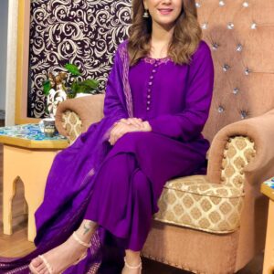 PURPLE LINEN DRESS - Image 4