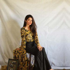 BLACK&YELLOW COAT DRESS - Image 2