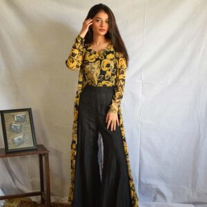 BLACK&YELLOW COAT DRESS