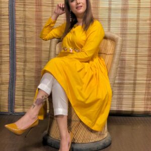 YELLOW COTTON FROCK - Image 6