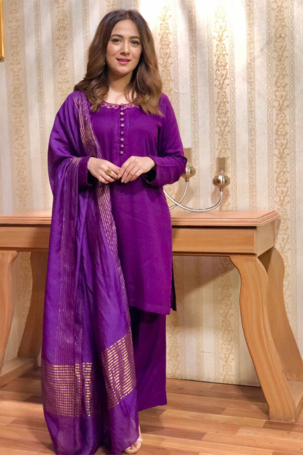 PURPLE LINEN DRESS