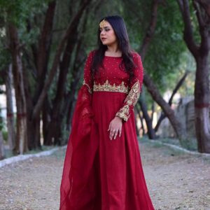 Maroon handworked maxi