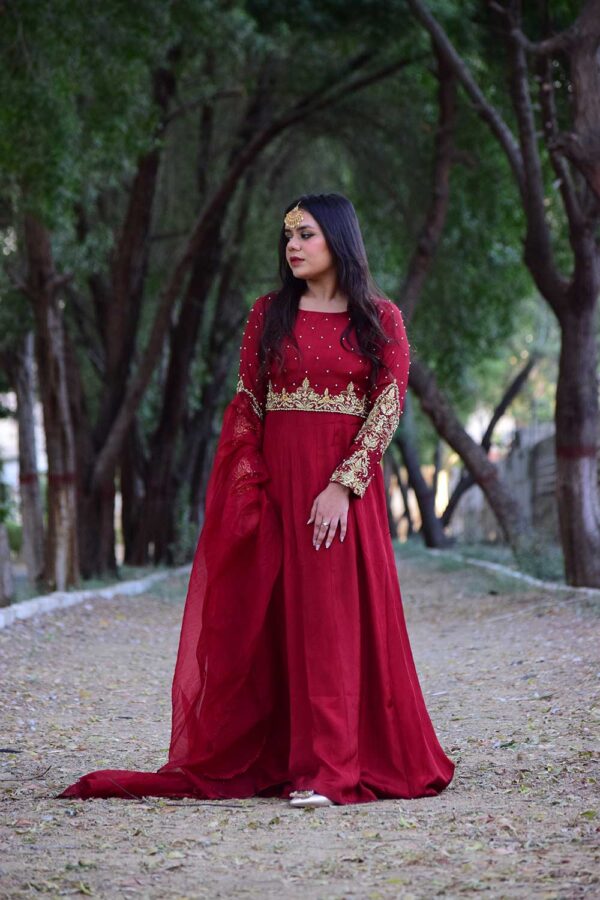 Maroon handworked maxi