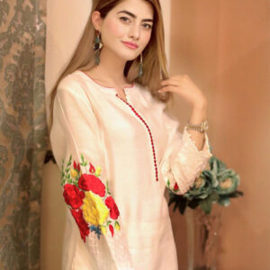 WHITE COTTON NET DRESS