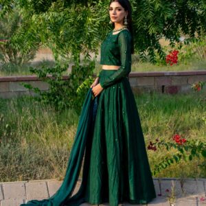 GREEN LEHANGA CHOLI - Image 2