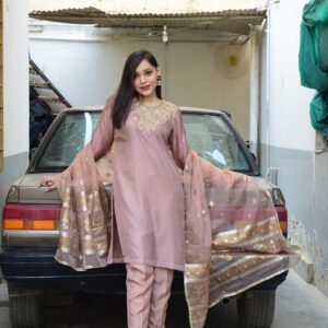 ROSE GOLD SILK DRESS - Image 4
